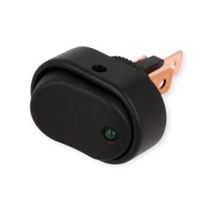 מתג אובלי 12V - אור ירוק 3 רגליים