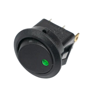 מתג עגול 12V - אור ירוק 3 רגליים