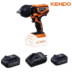 סט מפתח רטיטה + 2 סוללות 18V + מטען – KENDO