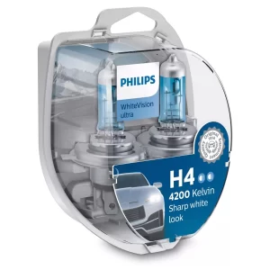 זוג נורות PHILIPS WhiteVision Ultra H4