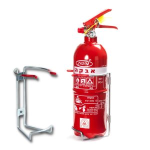 מטף כיבוי אש אבקה 2 ק"ג לרכב + מתקן תלייה